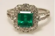 Art Deco 4.10 Ct Green Emerald Antique Vintage 925 Silver Wedding Jewelry Ring