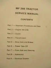 Massey Ferguson MF285 Service Manual 1448847M1