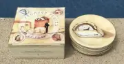 williams-sonoma 2003 set of 4 fromage cheese plates italy, original box