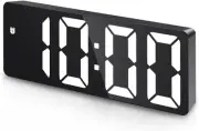Digital Alarm Clock, Bedside Alarm Clock with Large LED Display, Non Ticking