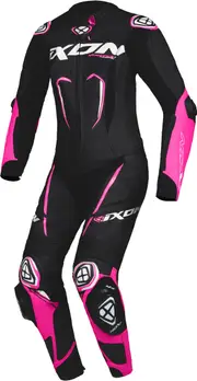 Ixon Vortex 3 Ladies 1-Piece Motorcycle Leather Suit, black-pink, Size S for Women Black Pink