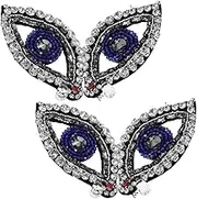 Operitacx 4pcs Evil Eye Rhinestone Beaded Applique Patches Stylish Sew Eye Patches for DIY Decorative Clothing and Accessories Durable and Easy to Sew Unique Protection Design