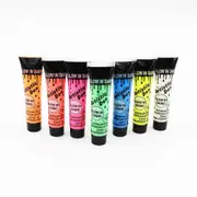 7 x 15ml Glow In The Dark Face & Body Paints With Free Blacklight