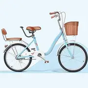 City Commuter Bicycle for Adult Women,Complete Cruiser Bikes with armrest,Adjustable Handlebar and Saddle,Rear seat with backrest,Front and Rear Brakes,Comfort Bicycles