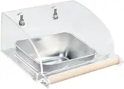 Ｂｅｓｇａ No Mess Bird Feeder Food Dish Clear Water Resistant Hanging Feeding Station Parrot Foraging Feeder for Lovebirds Budgerigar, 16.5x10.7x8cm