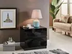 2x Designer High Gloss Black Bedside Table Nightstand Cabinet 2 Drawer 4052BK