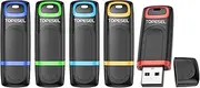 TOPESEL 64GB Flash Drive 5 Pack, USB 2.0 Thumb Drives High Speed Memory Stick Jump Drive Zip Drive for Data Storage and Backup (Five Mixed Colors: Red Blue Cyan Orange Green)