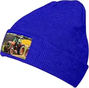 [OdDdot] Company Farm Tractors Print Beanie Hats for Women Men,Winter Hats,Knit Hat,Mens Beanies,Brimless Hat,Skater Beanie, Blue, One Size