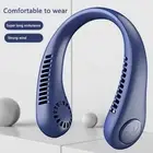 Mini Neck Fan USB Rechargeable Bladeless Fan Neck Air Conditioner (Blue)