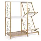 Record Player Stand with Vinyl Record Storage, Turntable Stand with 2-Tier Vi...