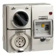 Clipsal RCD PROTECTED SURFACE SWITCHED SOCKET 500V 5-Pin 30mA ORANGE- 10A Or 20A
