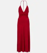 [Victoria Beckham] Victoria Beckham Gathered midi dress AU 14 red