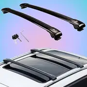 2PCS fit for MG ZS ZST 2017-2024 Lockable Roof Rail Rack Crossbars Cross Bars Aluminum Alloy Black