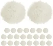 uxcell 25-Pack Faux Fur Pom Poms, 1.2 Inch/ 1.6 cm Soft Fluffy Pompoms Balls Faux Rabbit Fur with Elastic Loop for Hats/Bags/Keychains/Knitting Accessories/DIY Crafts [Beige]