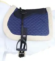 CHALLENGER Horse English Quilted Fleece Padded Trail Bareback Pad Navy 72F47NV