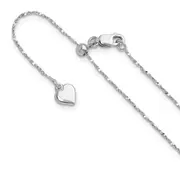 22 Inch Sterling Silver Adjustable .95mm Singapore Chain
