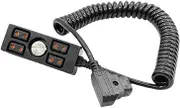 D-tap 1 Male to 4 Female B-Type Camera Battery Distributor Cable Cord Power Supply Splitter 1 to 4 Spring Coiled Wire