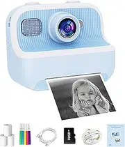 Kids Instant Print Camera, Cute Child Camera, Children Digital Video Camcorder Toys, Popular Children's Toys, Instant Print Selfie Camera, Easy to Use, Portable for Christmas Birthday
