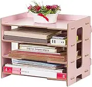 Wooden Document Tray, Desk Organiser, Letter Tray, Storage Compartments, Stackable Office Supplies, Paper Tray for A4 Paper Folder, Storage System, Organise