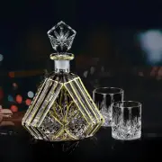 Handpainted Gold Decanter Set For Men Whiskey Decanter Wine Aerator And 2 Glasse