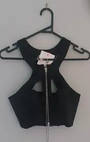 Brand new genuine leather top RRP $490 Sass & Bide Modern Muse Leather Size M 40