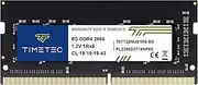 Timetec 8GB DDR4 2666MHz (DDR4-2666) PC4-21300 Non-ECC Unbuffered 1.2V CL19 1Rx8 Single Rank 260 Pin SODIMM Laptop Notebook PC Computer Memory RAM Module Upgrade (8GB)