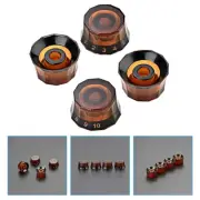 4 Pcs Black Corner Button Guitar Potentiometer Knob Cap Volume Control Knobs