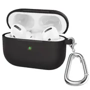 ZUSLAB AirPods 3 Case Silicone Skin Shockproof Full Protective Cover Supports Wireless Charging with Durable Carabiner for Apple - Black