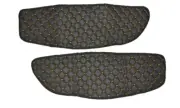 2x Black w/ Yellow Stitches Eco Leather Door Panel Mats for MAN TGX 2007+ trucks
