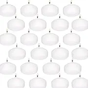 Floating Candles 24 Pack, 2 Inch Long Lasting Small Unscented White Floating Candle for Wedding, Birthday, Holiday & Home Decoration