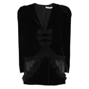 [Alessandra Rich] Alessandra Rich Bow-detailed Velvet Mini Dress 40 IT BLACK