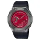 【CASIO 卡西歐】G-SHOCK 農家橡樹 時尚金屬雙顯腕錶-紅色(GM-2100B-4A 紅色)