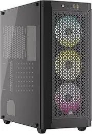 CORSAIR 480T RGB Tempered Glass ATX Mid-Tower PC Case – 3X CORSAIR AR120 RGB Fans Included – Fits up to 7X 120mm Fans and up to 360mm Radiators – Black
