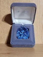 WATERFORD CRYSTAL Beautiful BLUE EGG HANDCOOLER PAPERWEIGHT VINTAGE With Box