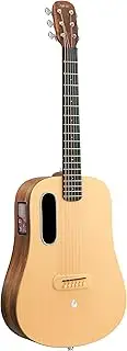 ME 4 Solid Top Series Spruce Acoustic Electric Guitars Smart HILAVA with 3.5' TouchScreen Burlywood 36 inch IDEAL BAG