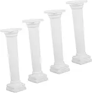 TEHAUX 4Pcs Roman Column Cake Stand Medium Cake Pillars for Decorating Durable Material Elegant Finish for Weddings and Parties