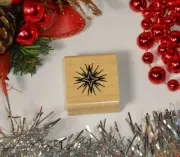 Christmas Star Mounted Rubber Stamp - Religious Nativity, Bethlehem #26-round