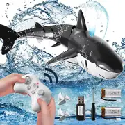 RC Shark High Simulation Robot Boat Swim Spray Water Pool Bathroom Lights Toy