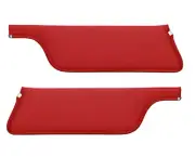 1967-68 Mustang coupe fastback Padded Sun Visors Red pair New