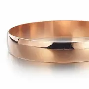 Extra Wide 18ct Heavy Rose Gold Plated Large Plain Bangle Women's - USA Made
