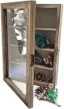 WANLIAN Shadow Box Frame with Acrylic 11x16“ Wooden Shadow Box Display Case with 3 Detachable Shelves & Linen Back, Wall-Mounted Deep Display Box Picture Frame for Photos Memorabilia (Carbonized)