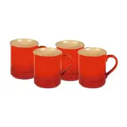 NEW Chasseur La Cuisson Mug Set Red 4pce