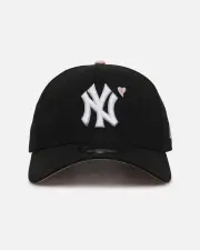 [New Era] New Era New York Yankees 'Pink Satin Hearts 2.0' 9forty A-frame Snapback Black/pink - Size ONE ONE Pink