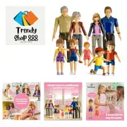 Dollhouse People, Bendable Dollhouse Family Set – 9 Poseable Figures Includin...