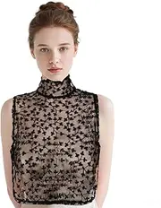 [XEPST] Black Lace Collar Detachable Dickey Collar for Women Half Shirt Blouse Collared Shirt Attachment Undershirts for Girls