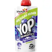 Yoplait Yop Yoghurt With Probiotics No Sugar Added Blueberry Pouch 130g