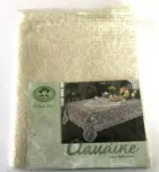 Quaker Lace Claudine Ivory 52" x 70" Oblong, 100% Polyester NEW Tablecloth