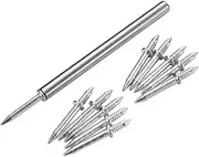 Double-Head Skirting Thread Seamless Nail, Double-Headed Nails, Invisible Screws & Nail-Specific Sleeve Tool, Seamless Skirting Thread Nails with Solid Wood Baseboard (100, Silver)