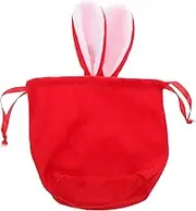 ABOOFAN Easter Goodie Bags Basket Goody Bags Wedding Candy Bags Animal Candy Bags Candy Bags Bags Mini Bag Goody Bags Bunny Short Plush Candy Bags Party Bag Goody Bags Cloth Red