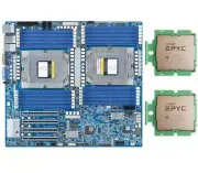 Gigabyte MZ73-LM0 Motherboard + 2x AMD EPYC GENOA 9754 CPU QS Version